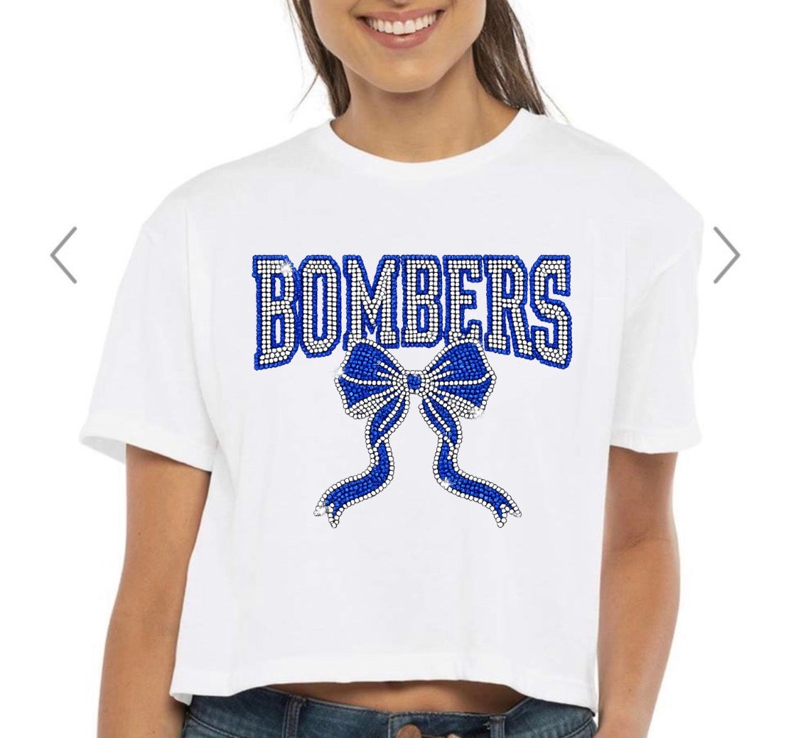Bombers bling with bow - tshirts, sweatshirts, hoodies, cropped tees - 006