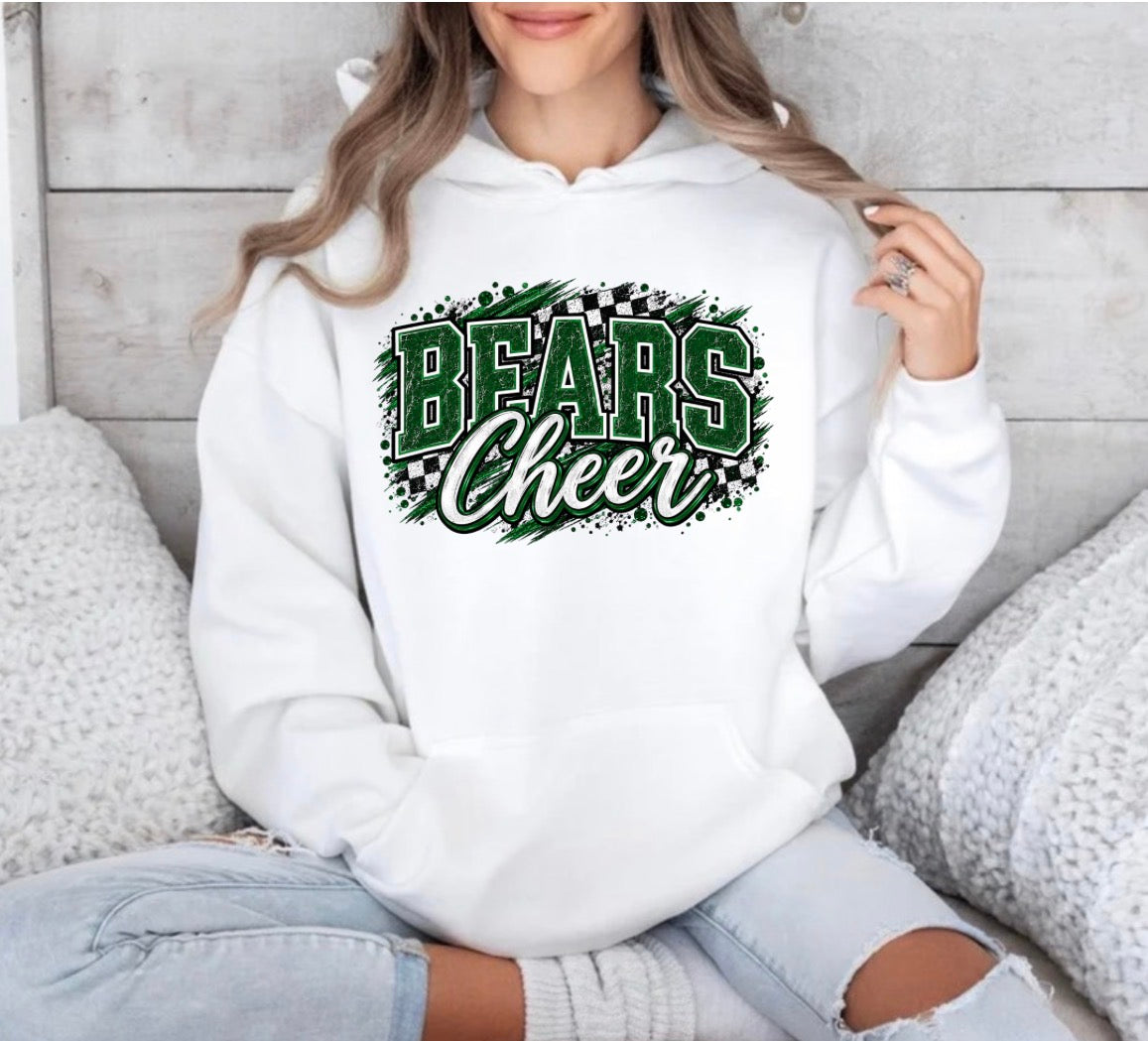 Bears cheer checked background - tshirts, sweatshirts, hoodies - 008