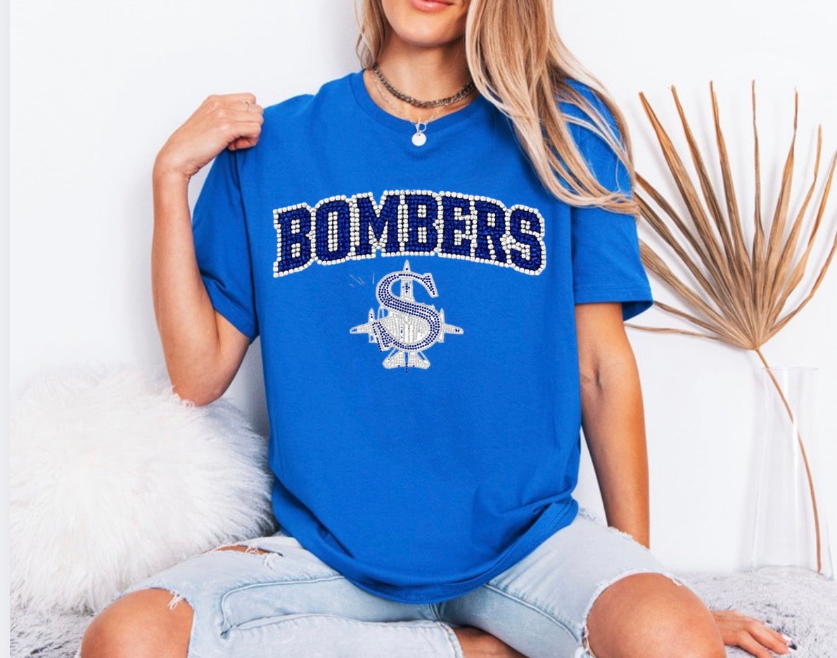 Bombers logo bling tshirt - 029