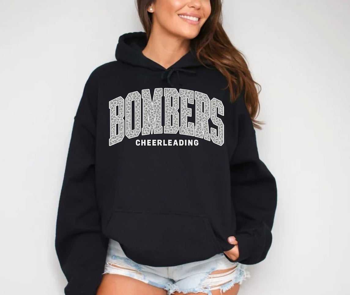 Bombers cheerleading gray cheetah print - tshirts, sweatshirts, hoodies - 023