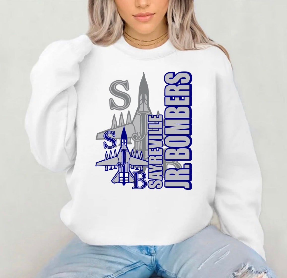 Sayreville Junior Bombers with large logo - tshirts, sweatshirts, hoodies - 040