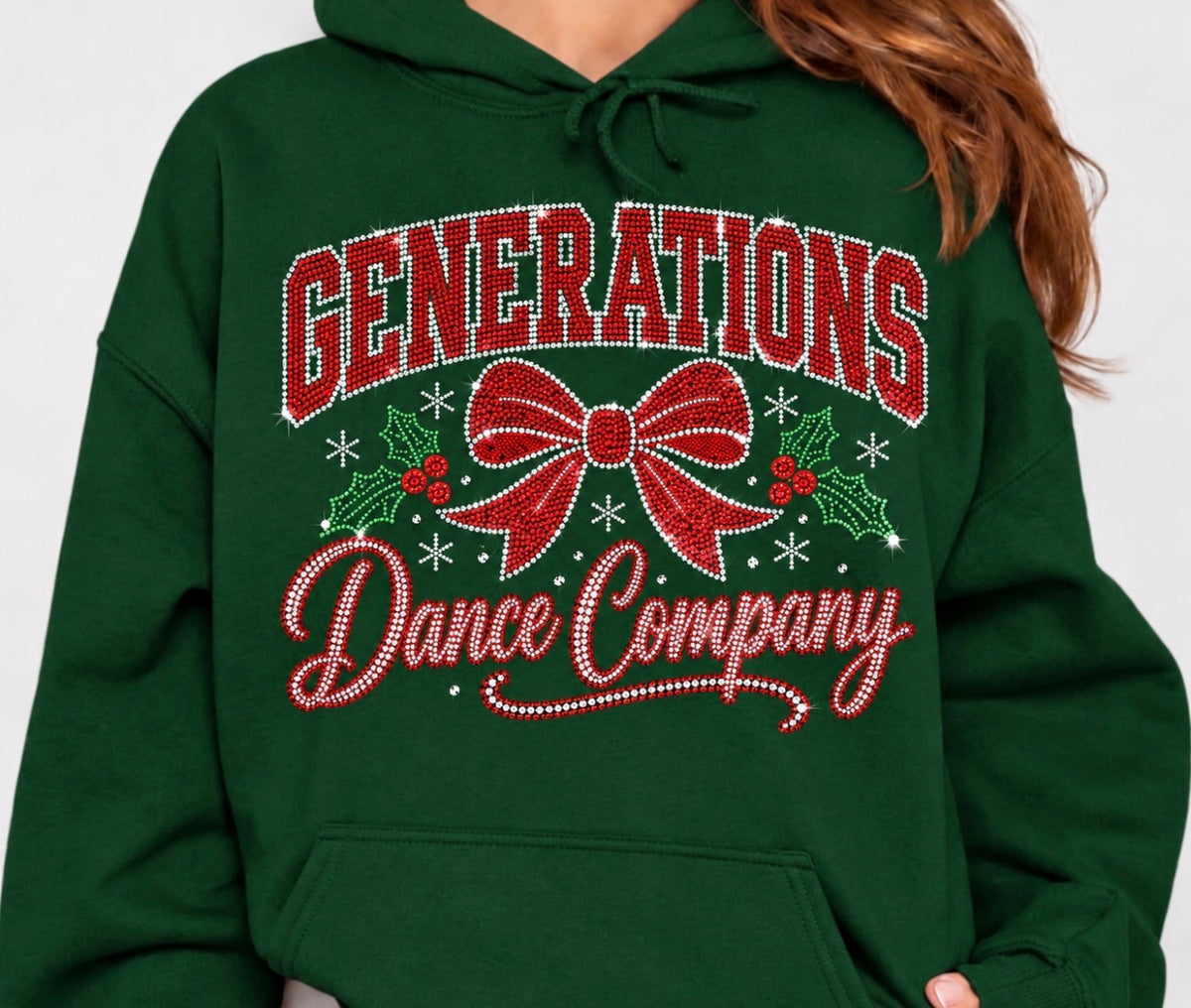 PRE-ORDER - Generations dance company christmas bling hoodie - 0100