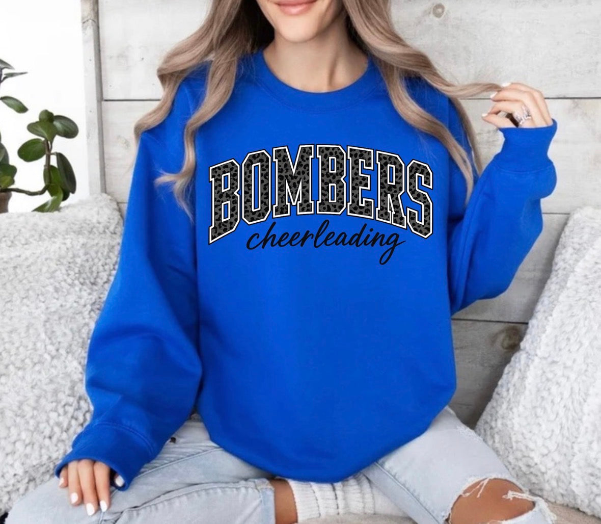 Bombers cheerleading black cheetah print - tshirts, sweatshirts, hoodies - 001