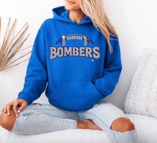 Bombers football bling hoodie - 003