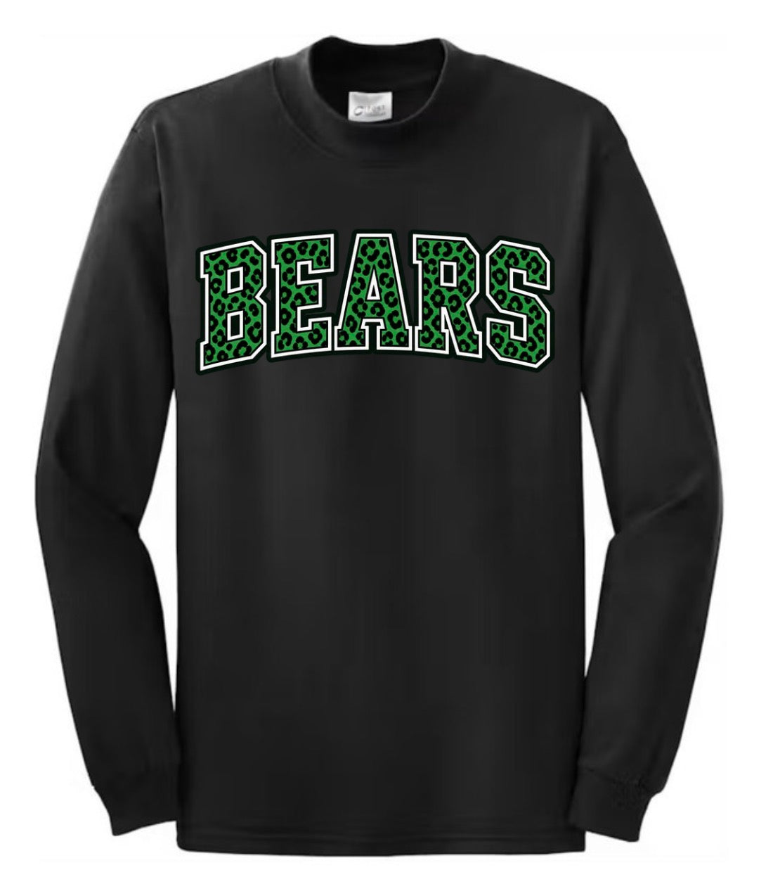Bears cheetah print mock neck sweatshirt - 018