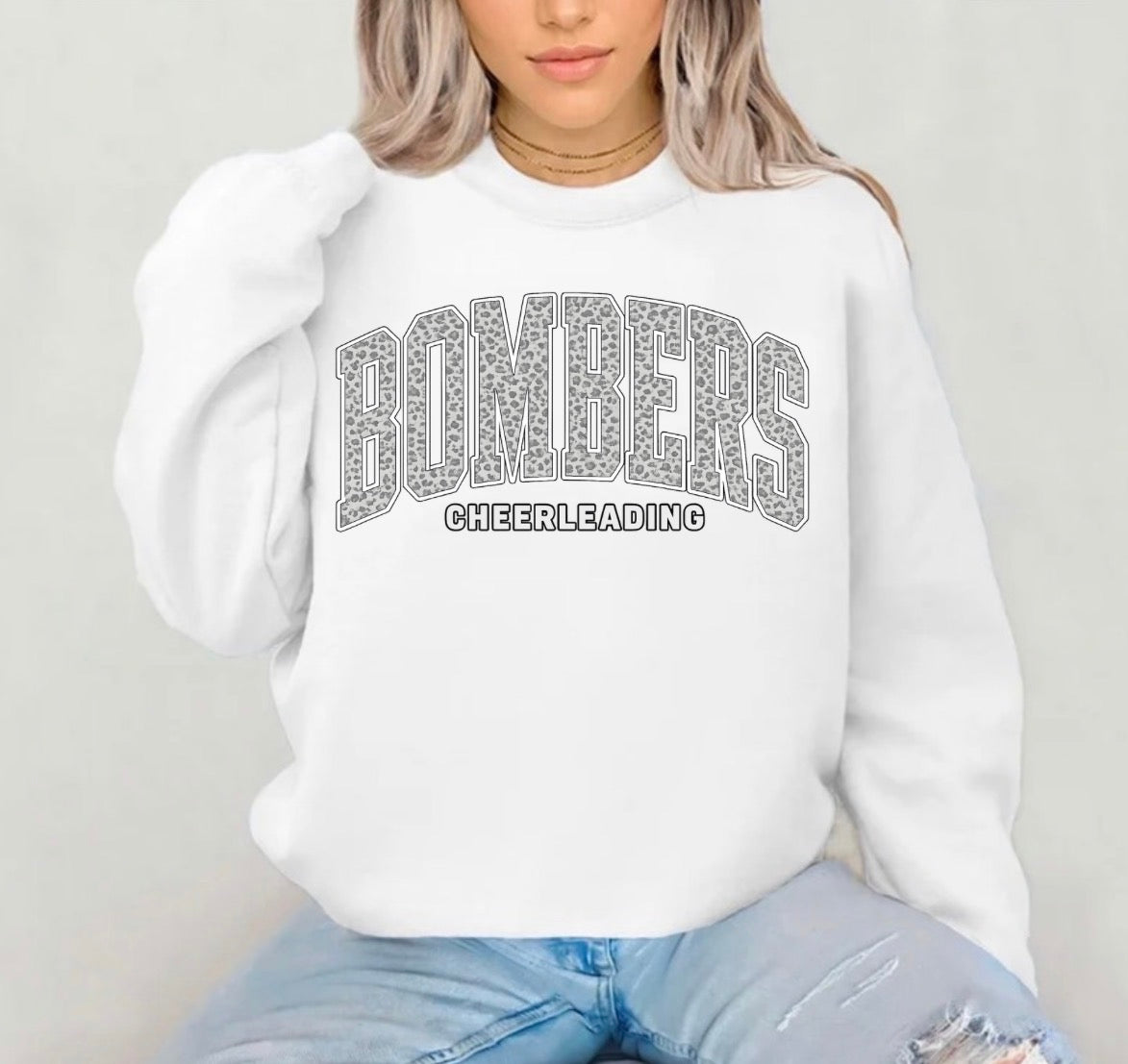 Bombers cheerleading gray cheetah print - tshirts, sweatshirts, hoodies - 023