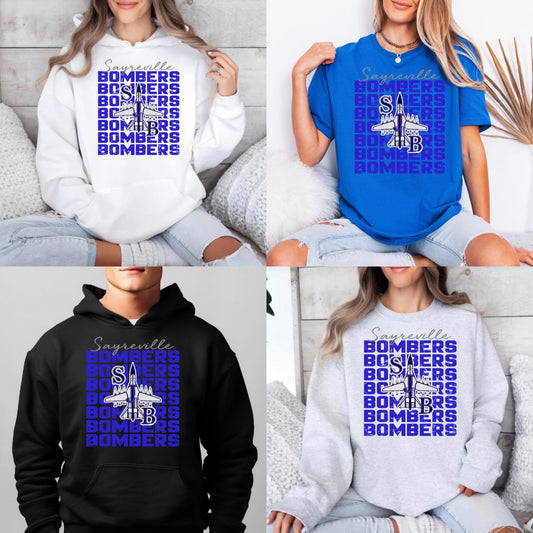 bombers multi with logo centered - tshirts, sweatshirts, hoodies - 035