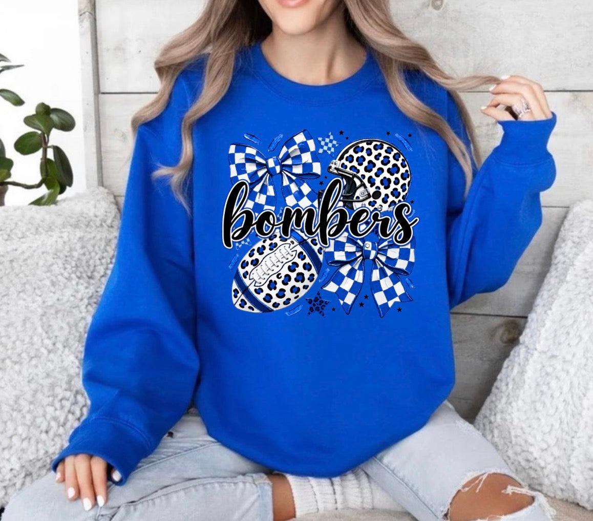 Bombers checkered and leopard, football and cheer tshirts, sweatshirts, hoodies - 032
