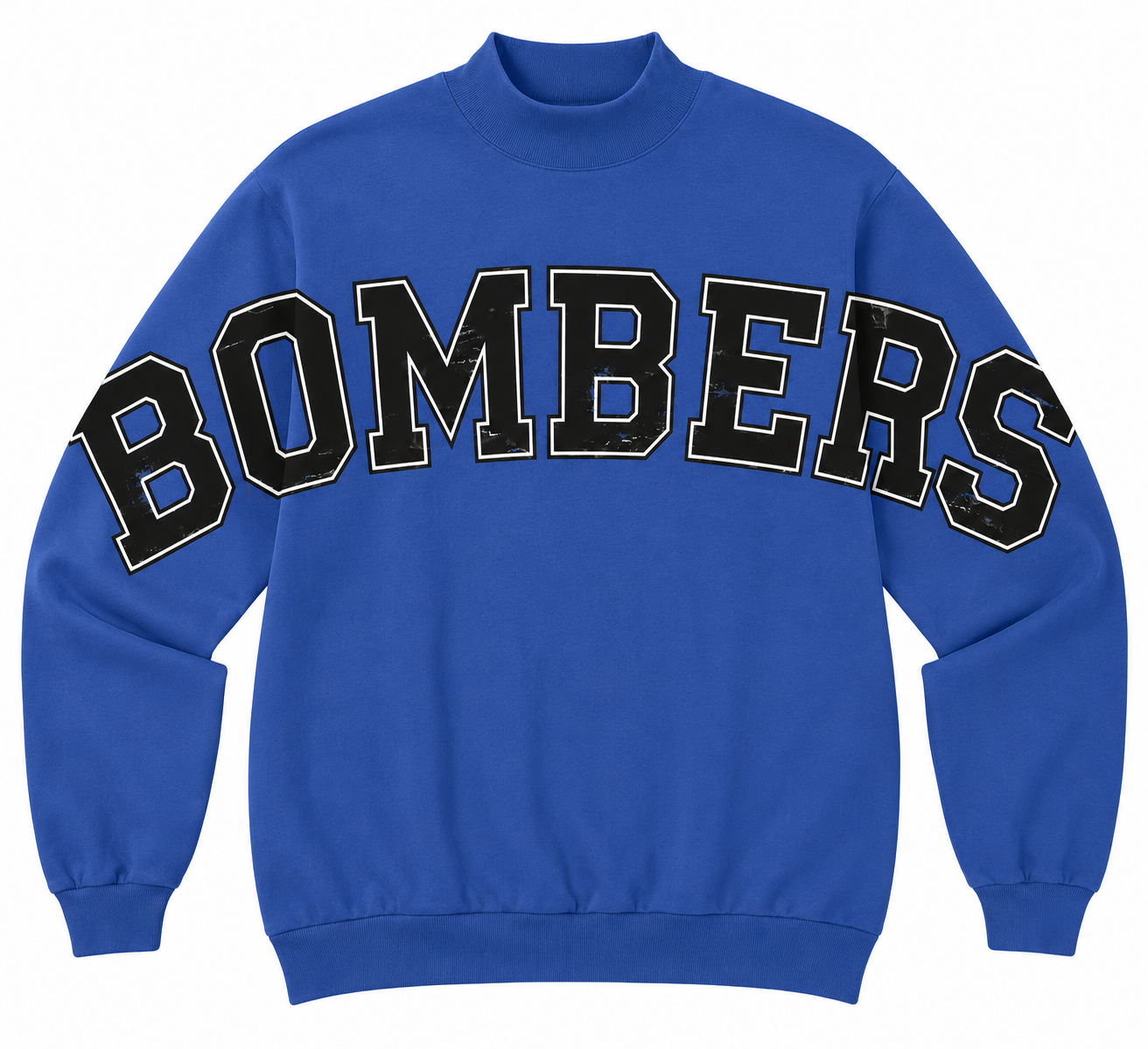 Bombers wide font - mock turtle neck - adult only - 021