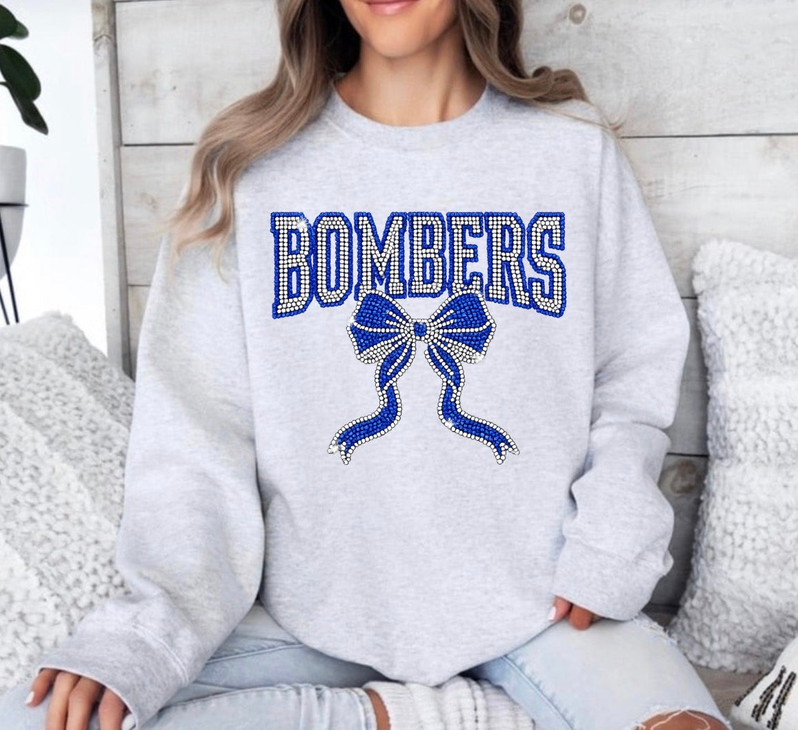 Bombers bling with bow - tshirts, sweatshirts, hoodies, cropped tees - 006