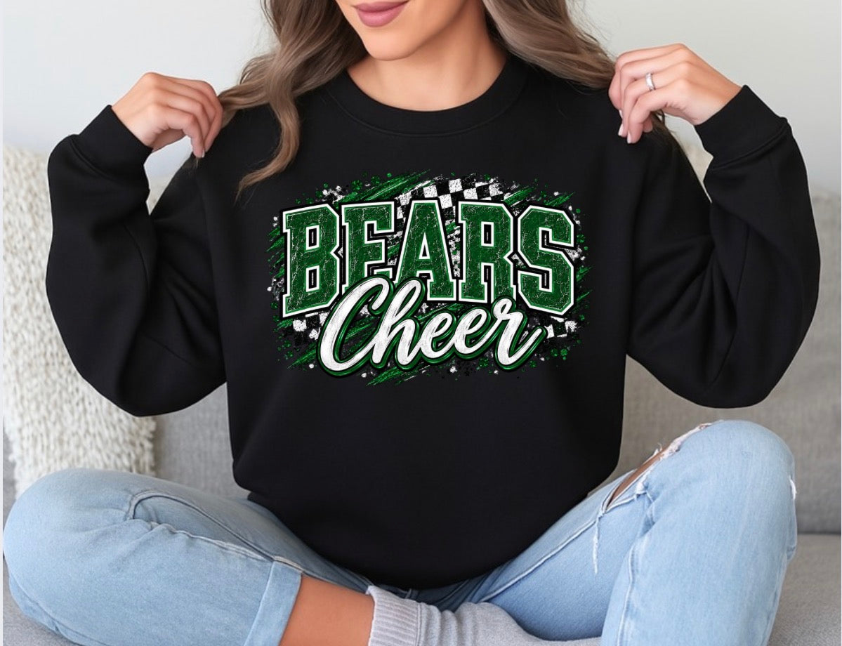 Bears cheer checked background - tshirts, sweatshirts, hoodies - 008