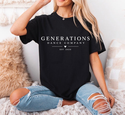 Generations Dance Company logo tshirt - 073 - adult, youth, toddler