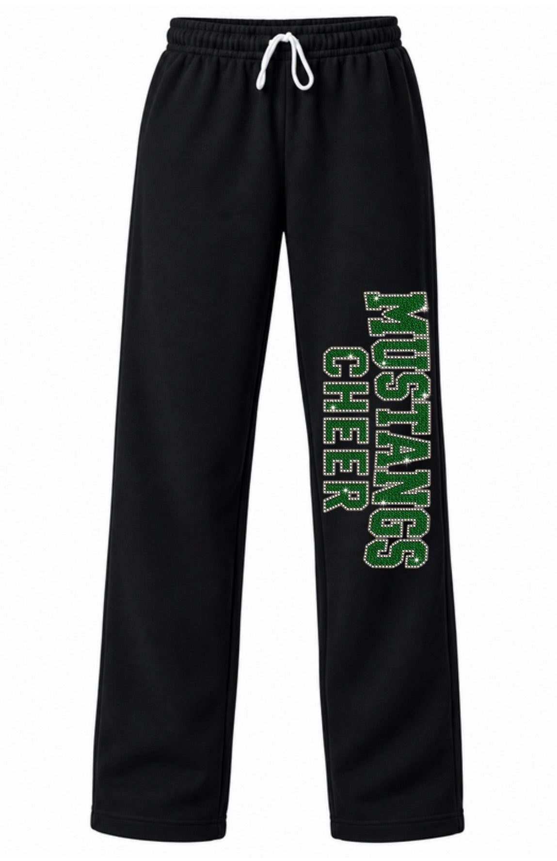 Mustangs cheer bling open bottom sweatpants - 006
