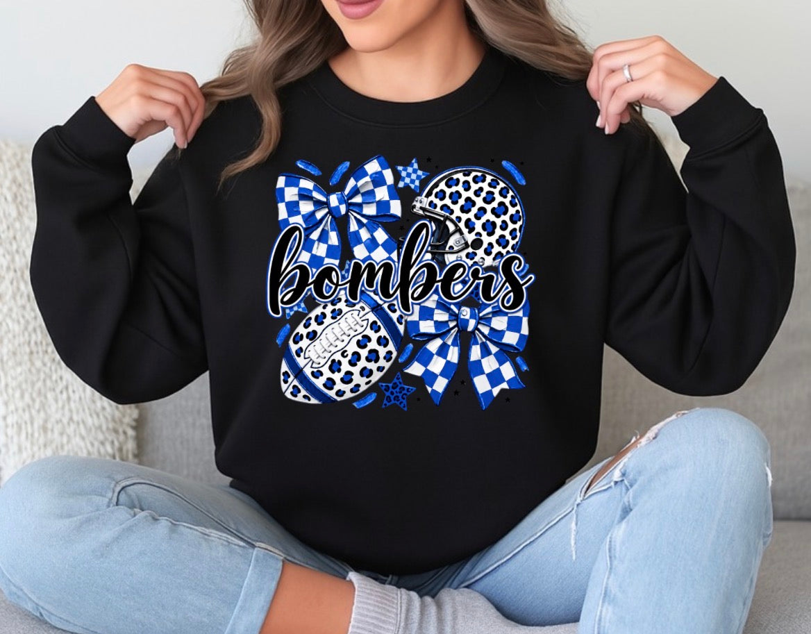 Bombers checkered and leopard, football and cheer tshirts, sweatshirts, hoodies - 032