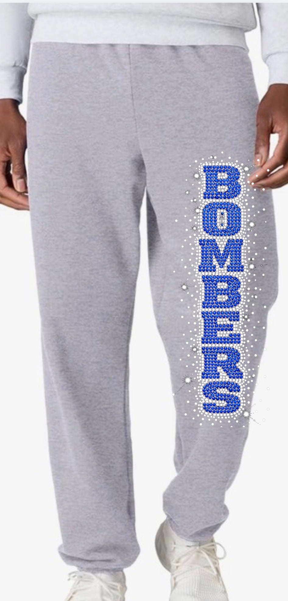 Bombers bling sweatpants, cuffed and open bottom - 008
