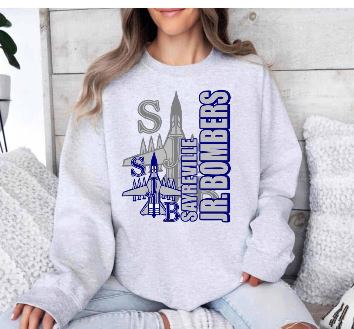 Sayreville Junior Bombers with large logo - tshirts, sweatshirts, hoodies - 040
