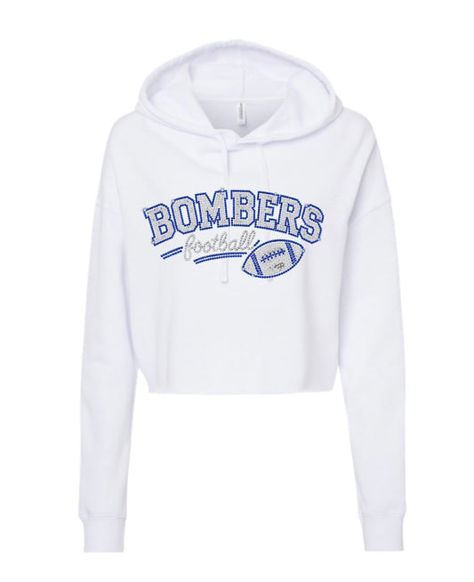 bombers football bling, cropped hoodie - 045