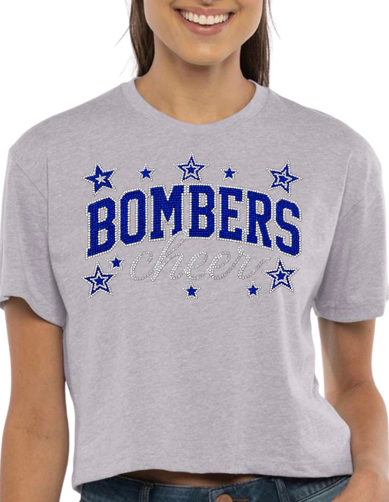 Bombers cheer bling - cropped tees, cropped hoodies - 018