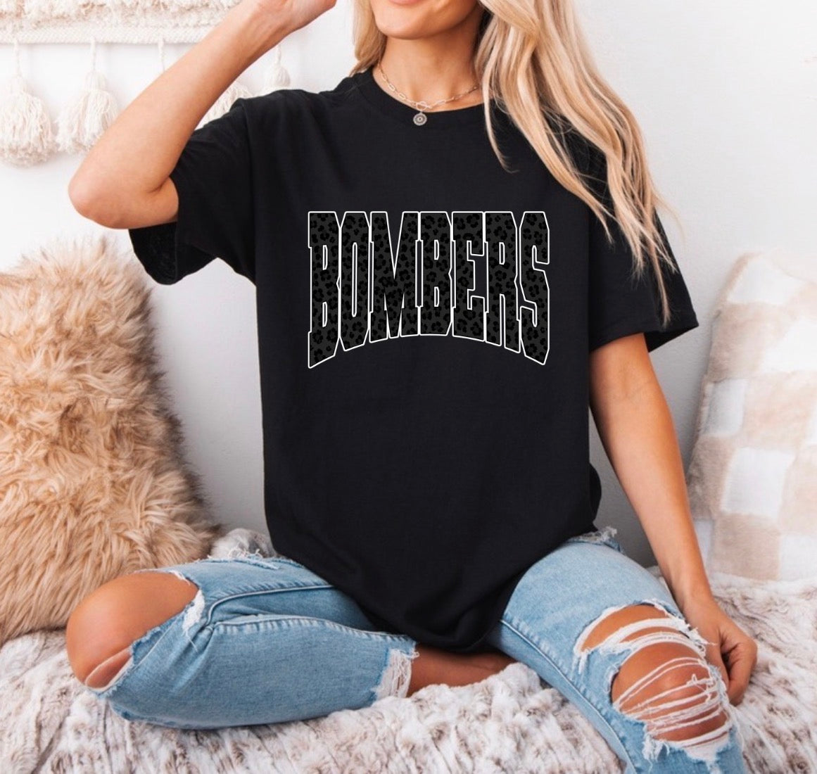 Bombers black cheetah design - tshirts, sweatshirts, hoodies - 022
