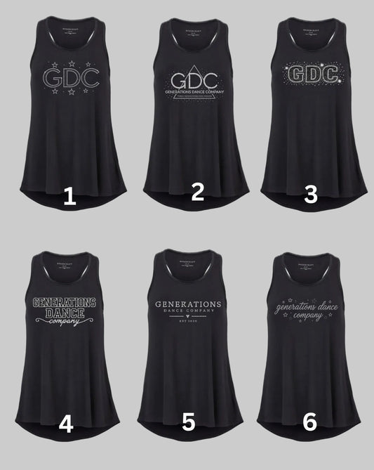 GDC bling flowy racerback tank - 024 - adult