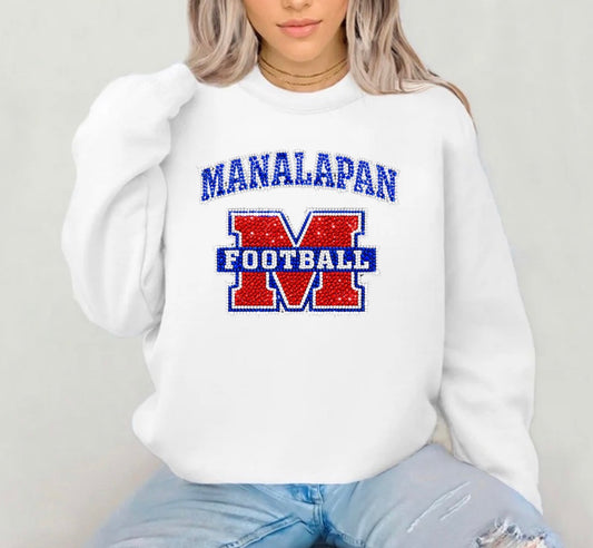 Manalapan Football bling logo shirt -004