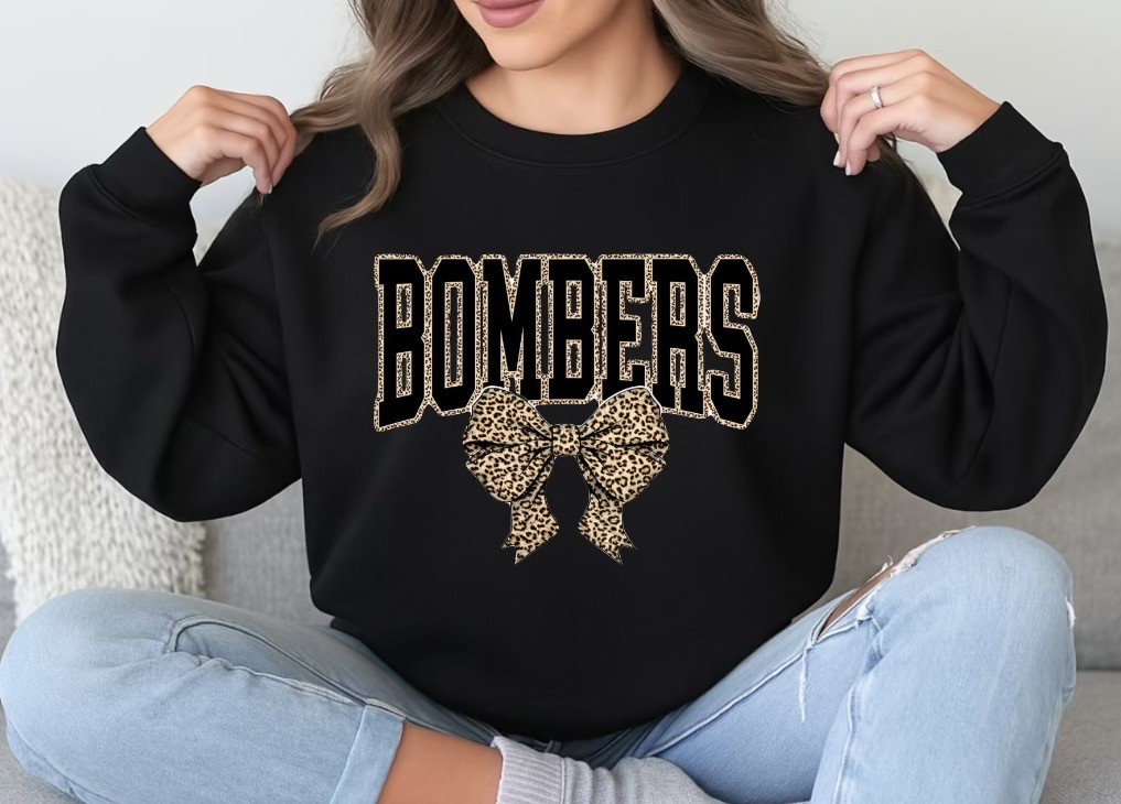 Bombers leopard with bow - tshirts, sweatshirts, hoodies - 019